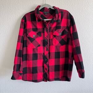 Sanctuary Shacket in Cherry Check Size Large